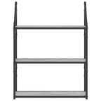 3-Tier Wall Shelf Grey Sonoma 60x21x78.5 cm Engineered Wood