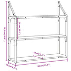 3-Tier Wall Shelf Grey Sonoma 80x21x78.5 cm Engineered Wood