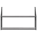 2-Tier Wall Shelf Grey Sonoma 80x21x51 cm Engineered Wood