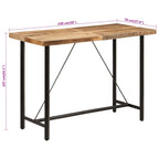 Bar Table 150x70x107 cm Solid Wood Mango and Iron