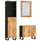 3 Piece Bathroom Furniture Set Solid Wood Acacia