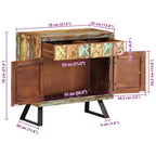 Drawer Cabinet Multicolour 70x35x70 cm Solid Wood Reclaimed