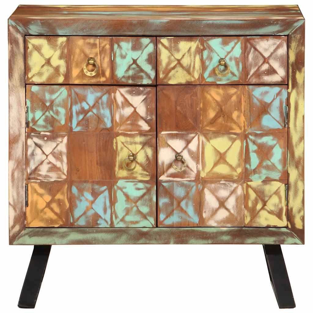 Drawer Cabinet Multicolour 70x35x70 cm Solid Wood Reclaimed