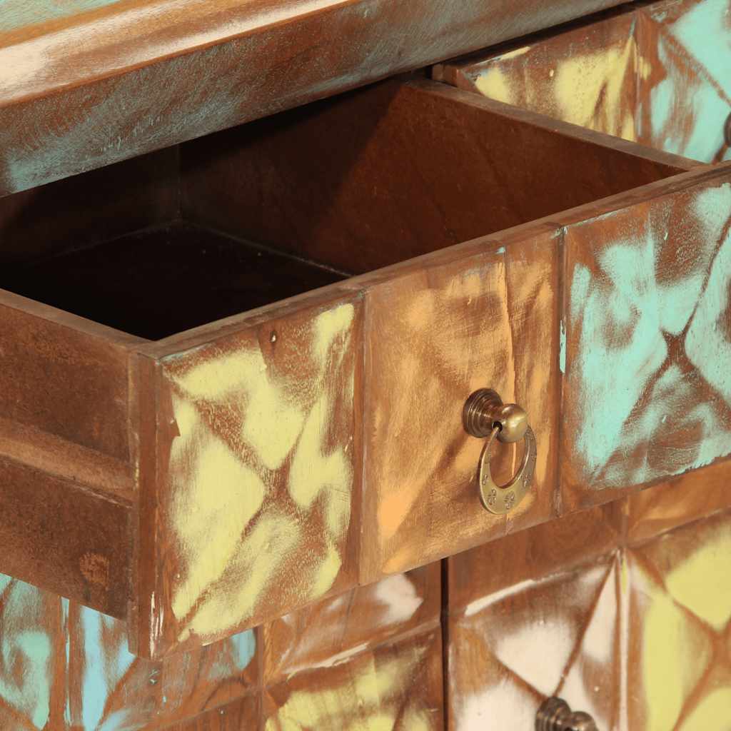 Drawer Cabinet Multicolour 70x35x70 cm Solid Wood Reclaimed