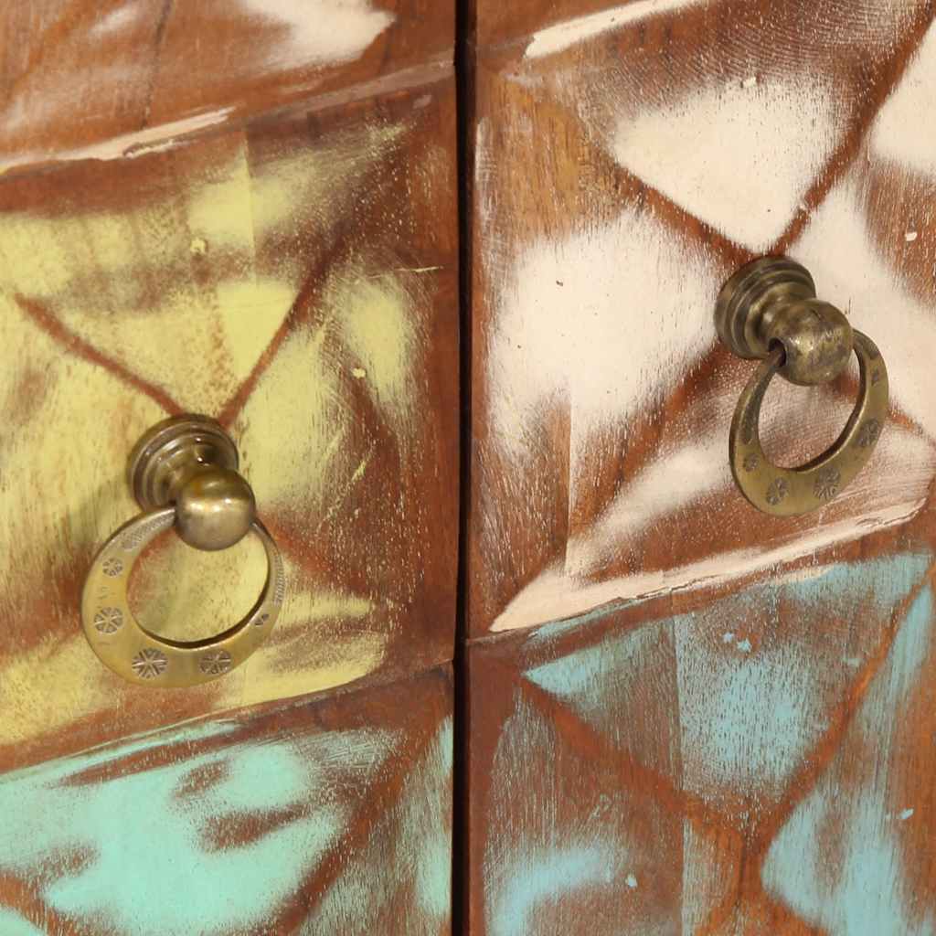 Drawer Cabinet Multicolour 70x35x70 cm Solid Wood Reclaimed