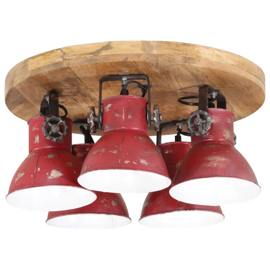 Ceiling Lamp 25 W Distressed Red 50x50x25 cm E27