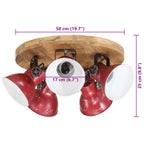 Ceiling Lamp 25 W Distressed Red 50x50x25 cm E27