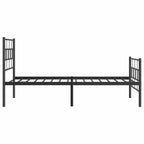 Metal Bed Frame without Mattress with Footboard Black 100x190cm