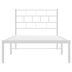 Metal Bed Frame without Mattress with Headboard White 80x200cm