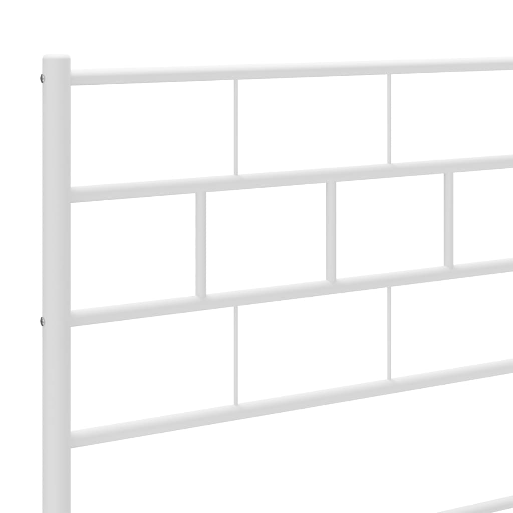 Metal Bed Frame without Mattress with Headboard White 80x200cm