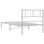 Metal Bed Frame without Mattress with Headboard White 80x200cm