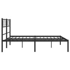 Metal Bed Frame without Mattress with Headboard Black 120x190cm