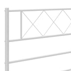 Metal Bed Frame without Mattress with Footboard White 120x200cm