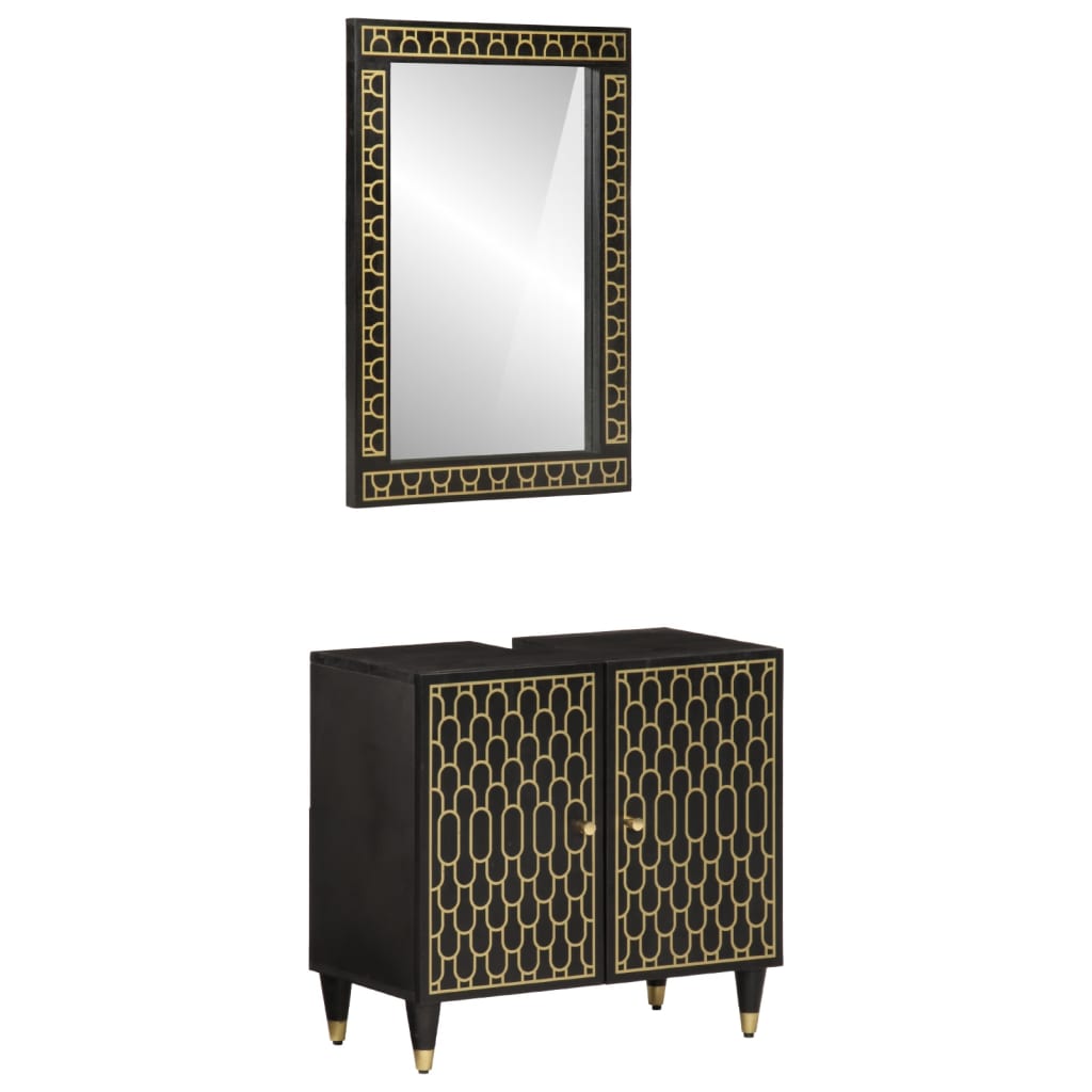 2 Piece Bathroom Furniture Set Solid Wood Mango