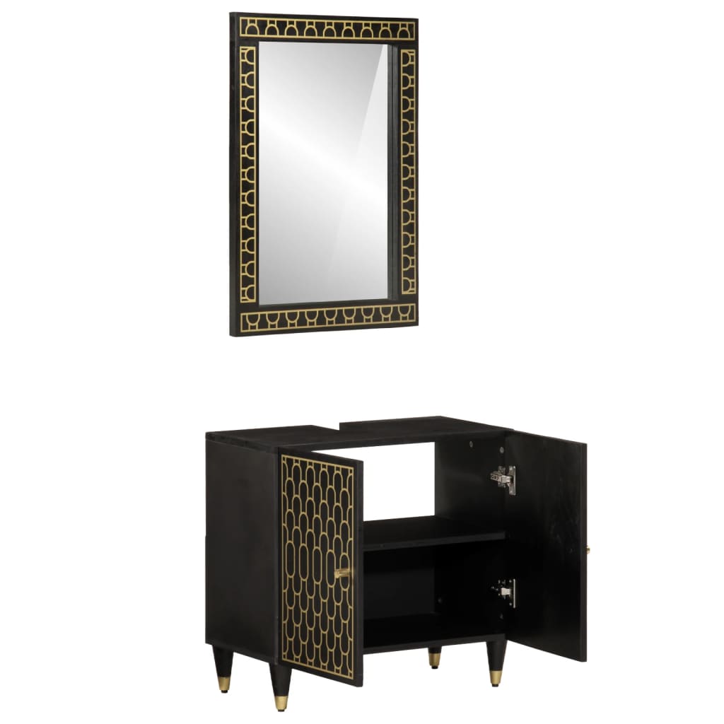 2 Piece Bathroom Furniture Set Solid Wood Mango