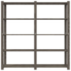 5-Tier Storage Rack Grey 170x38x170 cm Solid Wood Pine