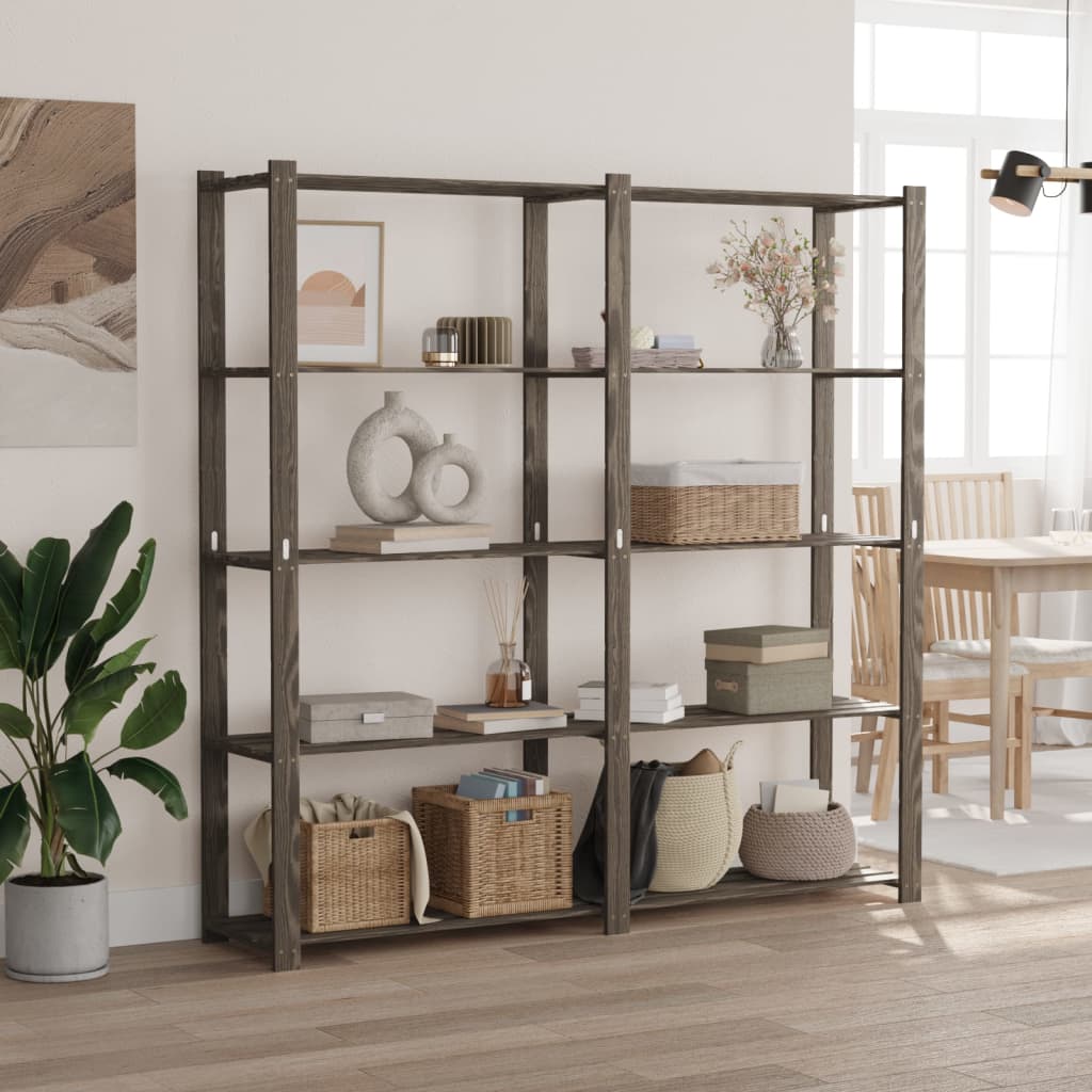 3-Tier Storage Rack Solid Pinewood