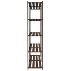 5-Tier Storage Rack Brown 170x38x170 cm Solid Wood Pine