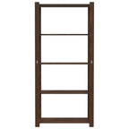 5-Tier Storage Rack Brown 80x38x170 cm Solid Wood Pine