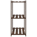 3-Tier Storage Rack Brown 80x38x90 cm Solid Wood Pine