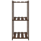 3-Tier Storage Rack Brown 60x38x90 cm Solid Wood Pine