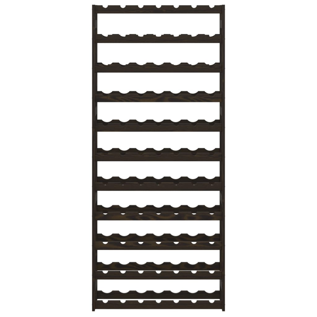 Wine Rack for 77 Bottles Black Solid Wood Pine