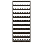 Wine Rack for 77 Bottles Black Solid Wood Pine
