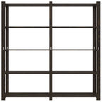 5-Tier Storage Rack Black 170x38x170 cm Solid Wood Pine