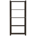5-Tier Storage Rack Black 80x38x170 cm Solid Wood Pine