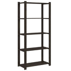 5-Tier Storage Rack Black 80x38x170 cm Solid Wood Pine