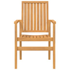 Stackable Garden Chairs 6 pcs 56.5x57.5x91 cm Solid Wood Teak
