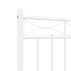 Metal Bed Frame without Mattress with Footboard White 120x190cm