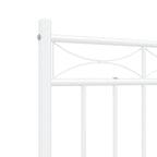 Metal Bed Frame without Mattress with Footboard White 120x200cm