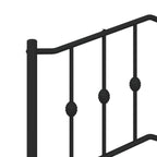 Metal Bed Frame without Mattress with Footboard Black 107x203cm