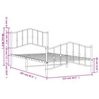 Metal Bed Frame without Mattress with Footboard Black 107x203cm