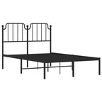 Metal Bed Frame without Mattress with Headboard Black 120x190cm