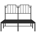 Metal Bed Frame without Mattress with Headboard Black 120x190cm