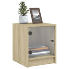Bedside Cabinets with Glass Doors 2 pcs Sonoma Oak 35x37x42 cm