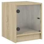 Bedside Cabinets with Glass Doors 2 pcs Sonoma Oak 35x37x42 cm