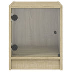 Bedside Cabinets with Glass Doors 2 pcs Sonoma Oak 35x37x42 cm