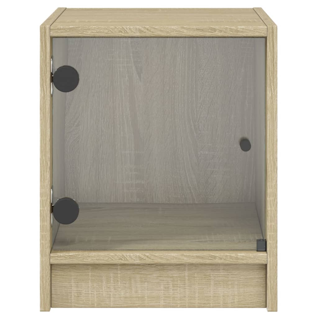 Bedside Cabinets with Glass Doors 2 pcs Sonoma Oak 35x37x42 cm