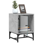 Bedside Cabinets with Glass Doors 2 pcs Concrete Grey 35x37x50 cm