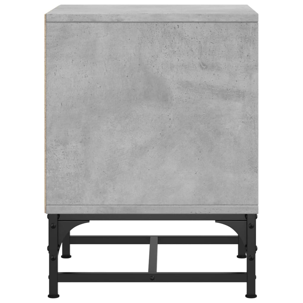 Bedside Cabinets with Glass Doors 2 pcs Concrete Grey 35x37x50 cm