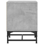 Bedside Cabinets with Glass Doors 2 pcs Concrete Grey 35x37x50 cm