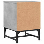 Bedside Cabinets with Glass Doors 2 pcs Concrete Grey 35x37x50 cm