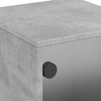 Bedside Cabinets with Glass Doors 2 pcs Concrete Grey 35x37x50 cm