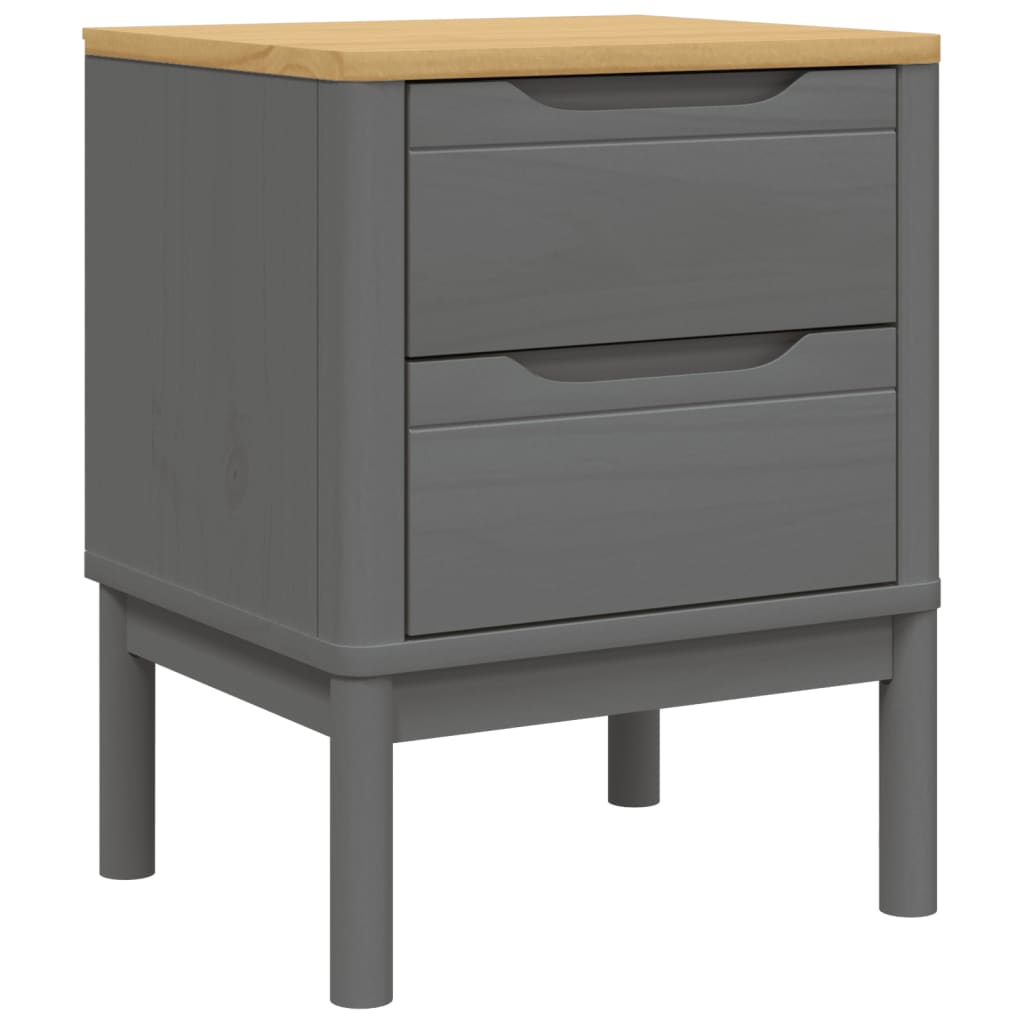 Bedside Cabinet FLORO Grey 45x39x57 cm Solid Wood Pine