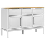 Sideboard FLORO White 114x43x74 cm Solid Wood Pine