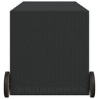 Garden Storage Box with Wheels Black 283L Poly Rattan