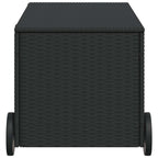 Garden Storage Box with Wheels Black 190L Poly Rattan